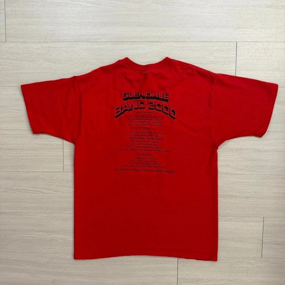 2000 Glendale Band Red Short Sleeve Shirt Mens Size Large Vintage Music